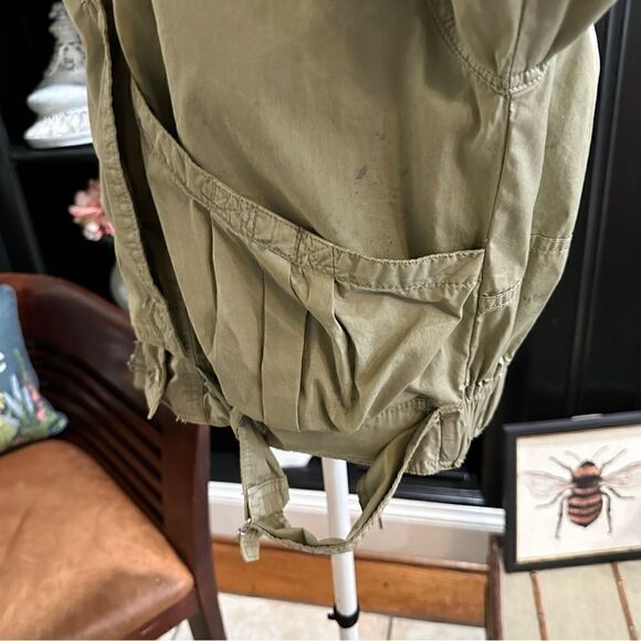 Free People Womens Parachute Jacket Military Green Slouchy Splatter Size Small - Picture 8 of 13